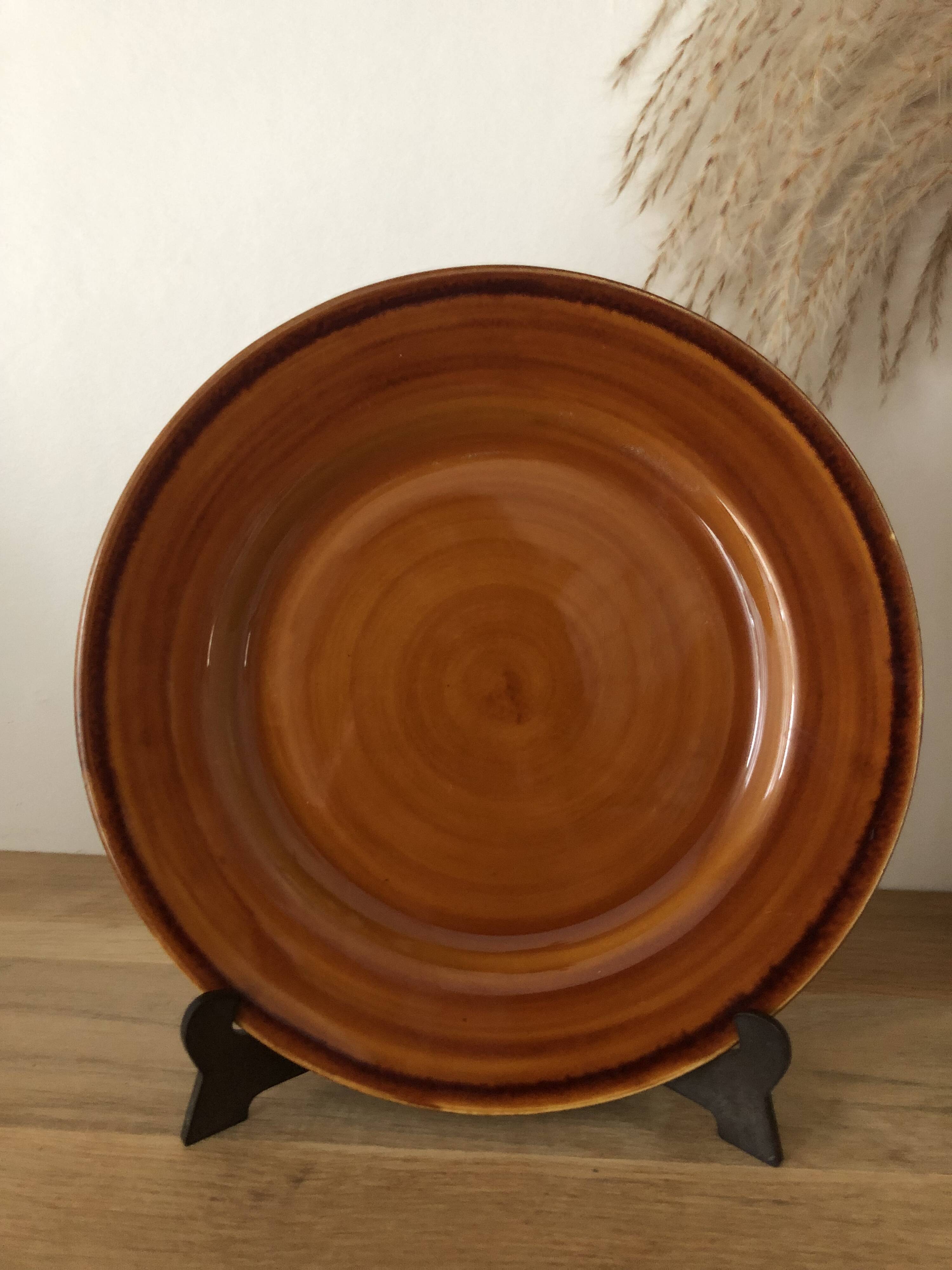 Vintage set of 11 brown dessert plates Lunéville