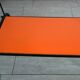 Desserte vintage orange métal perforé
