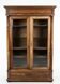 Vintage antique wooden wardrobe with glass doors.