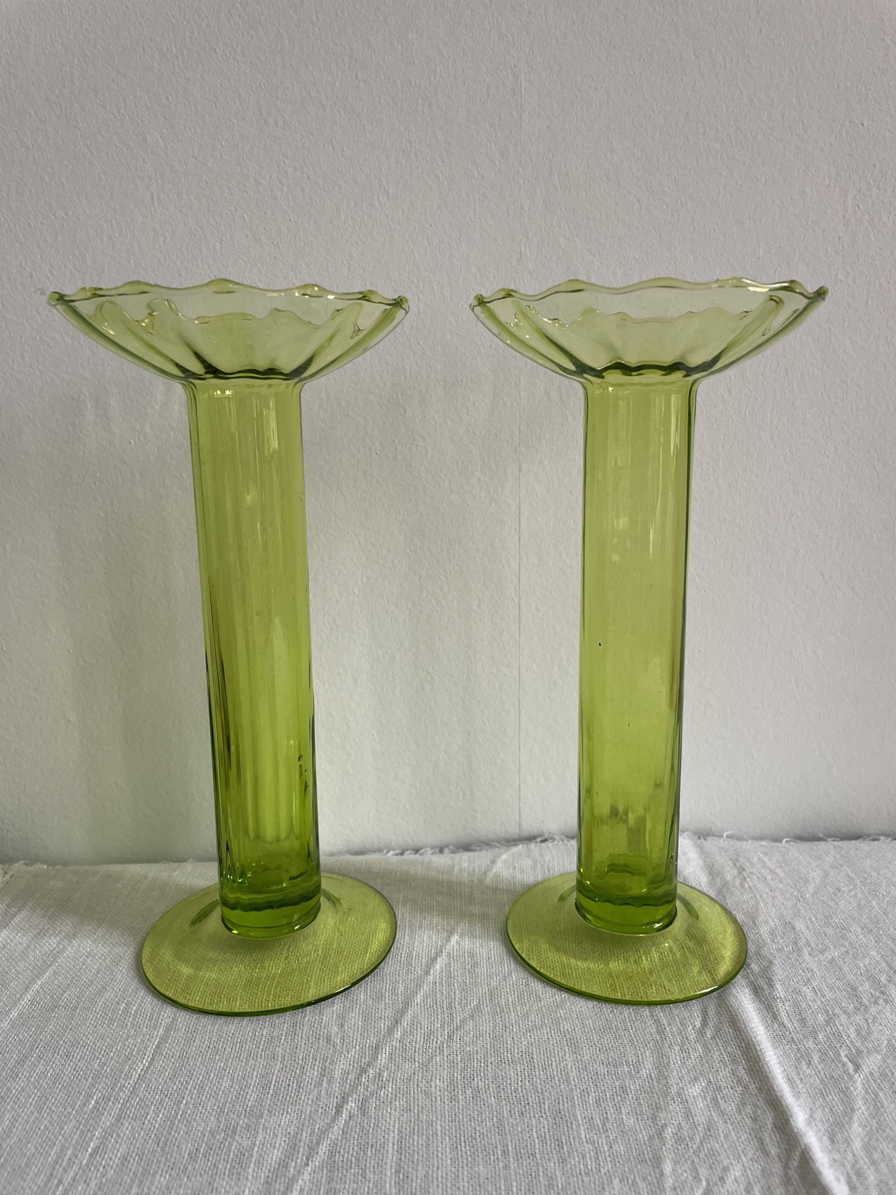 Pair of Venice crystal vases