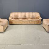 Ensemble de canapés en cuir du milieu du siècle, années 1960