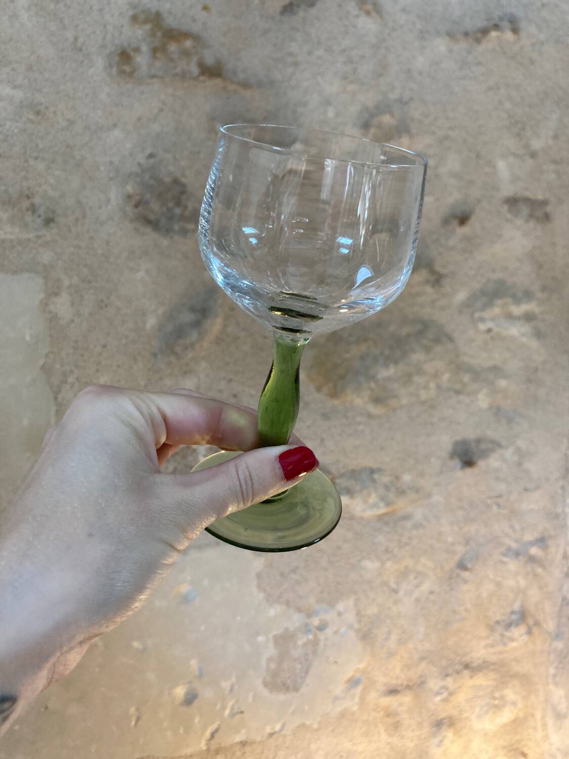Verres à pied vintage pied vert