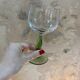 Verres à pied vintage pied vert