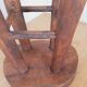 Pair of solid wood brutalist stools