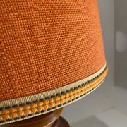 Lampe bois tourné, câble tissu 2M neuf, abat-jour