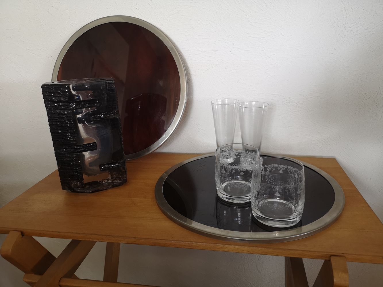 Large amber brown methacrylate tray - Felice Antonio Botta - Italy - 1970s
