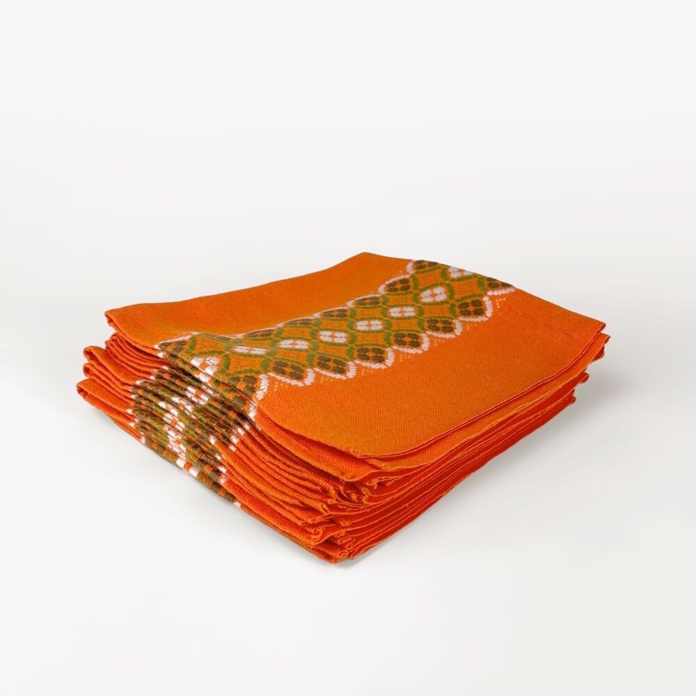 Serviettes de table tissu orange 70