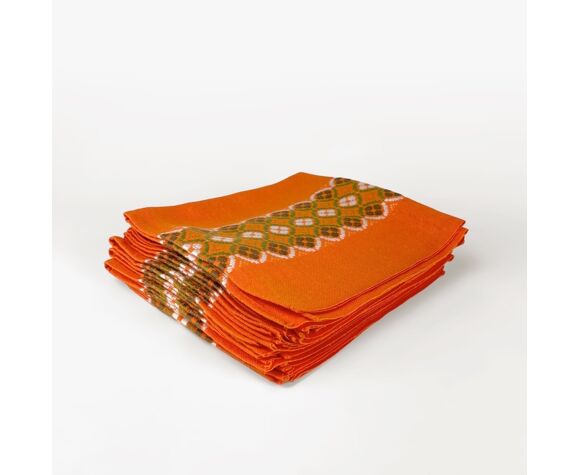 Serviettes de table tissu orange 70