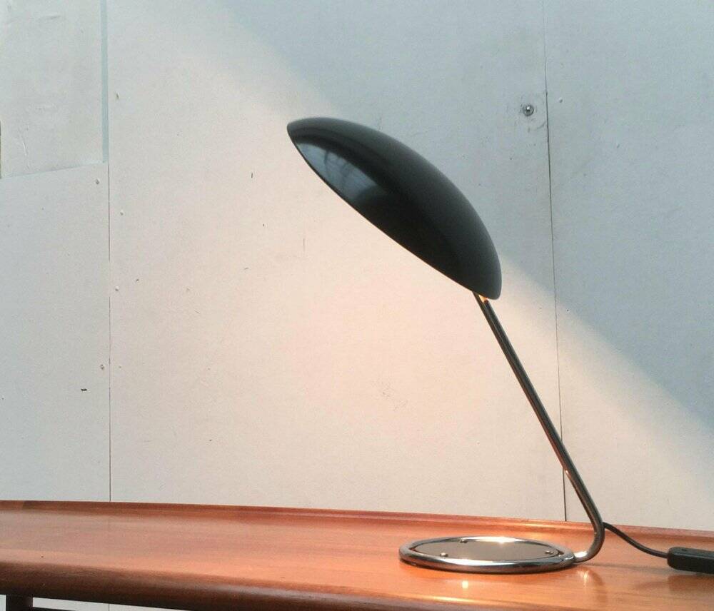 Metal table lamp model 6761 from the mid-century German period by Christian Dell for Kaiser Leuchten, 1960s.