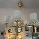 Brass and glass chandelier 1970