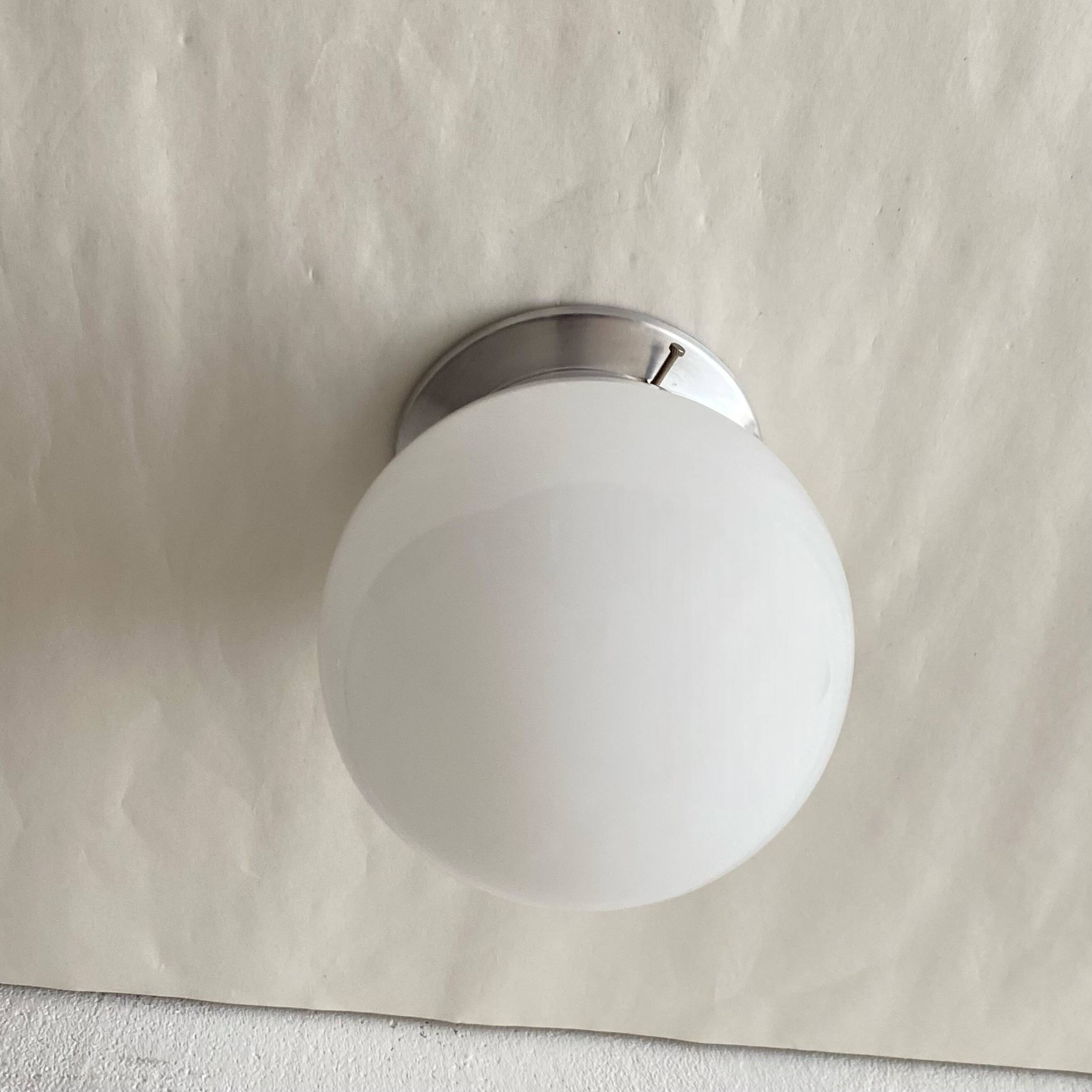 Small wall light ceiling light white opaline glass globe aluminum fixing base LAMP-7335