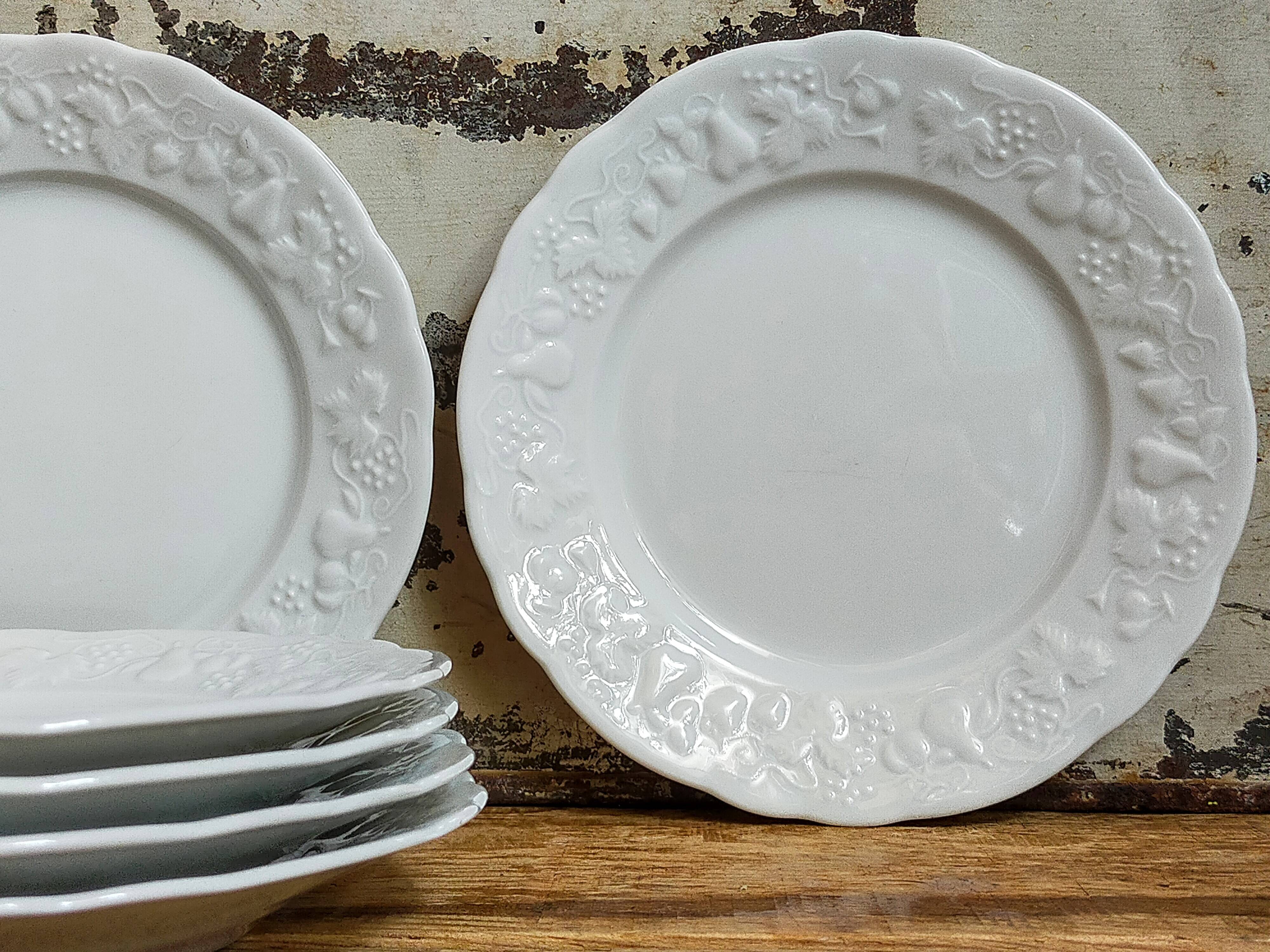 Six vintage Philippe Deshoulières Limoges California porcelain bread plates