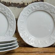 Six vintage Philippe Deshoulières Limoges California porcelain bread plates