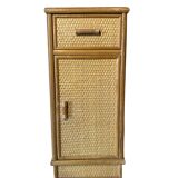 Meuble d'appoint chevet haut en rotin