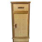 High rattan bedside accent table