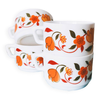 Tasses à café Arcopal modèle tulipes