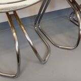 Set of 4 vintage Italian Gastone Rinaldi style chairs in chrome metal