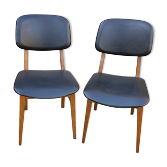 Pair of chairs in teak  60