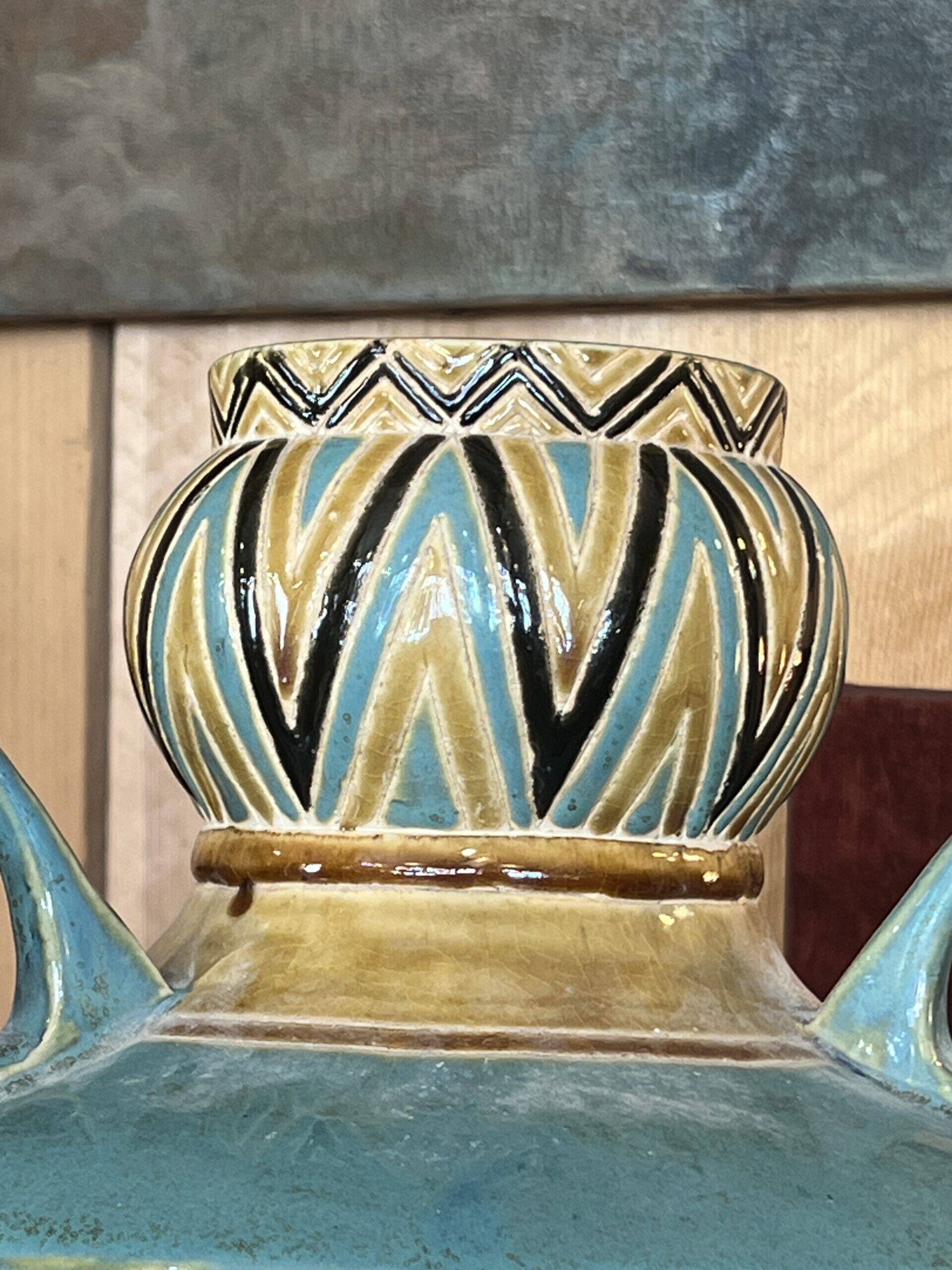 1970s ceramic floor vase, vintage decor, H 56 cm