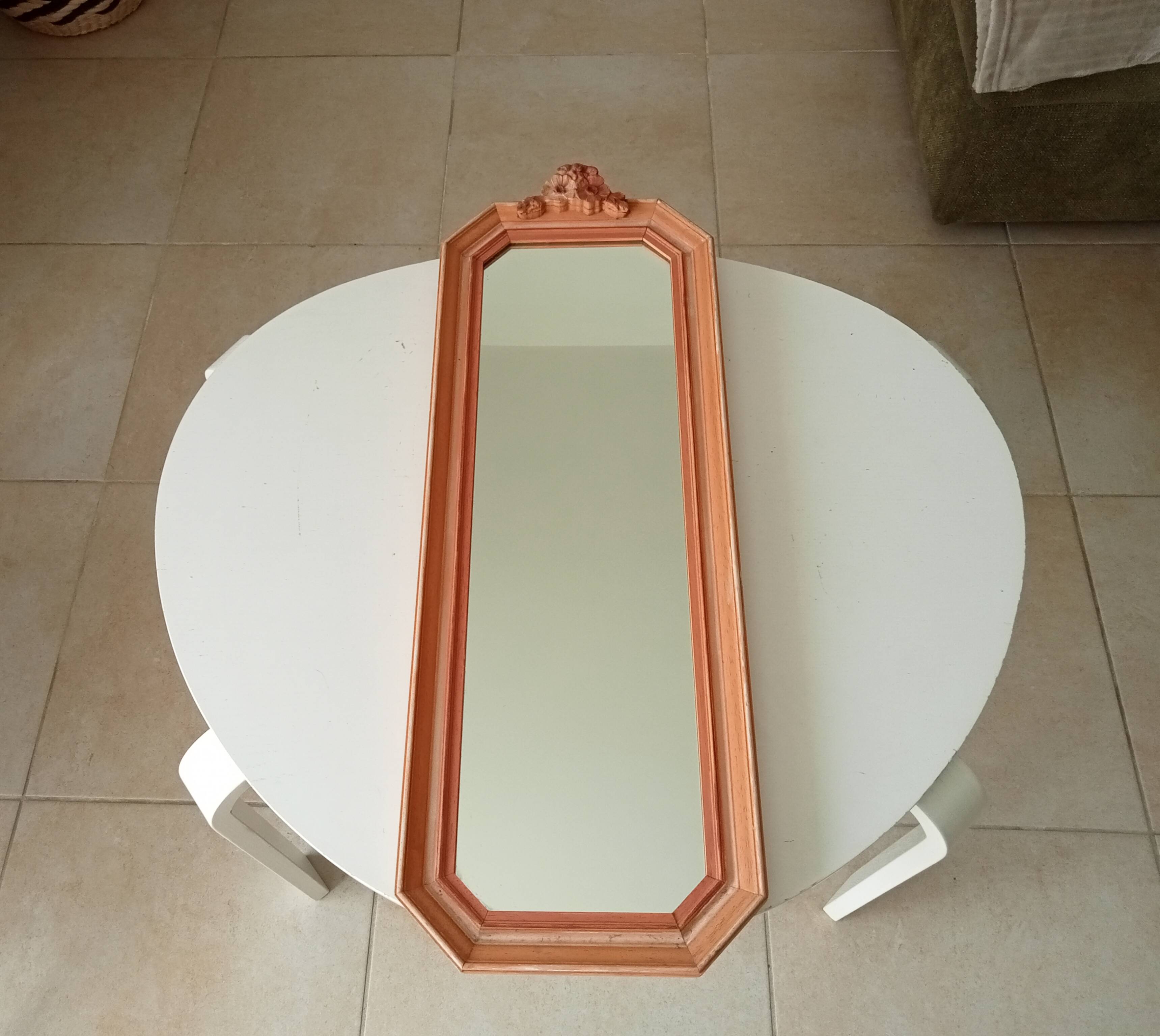 Miroir vintage octogonale avec fronton