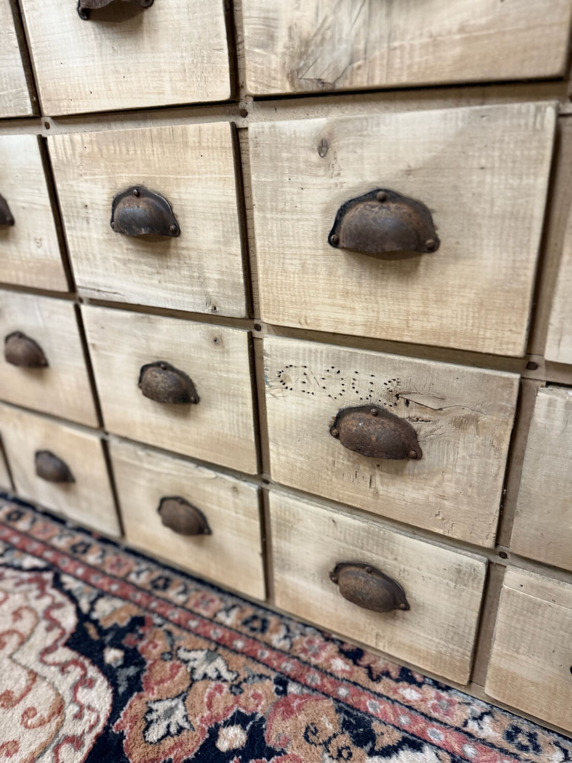 Magnificent wooden workshop cabinet.