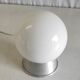 Table lamp in aluminum and white opaline globe – 50s/60s