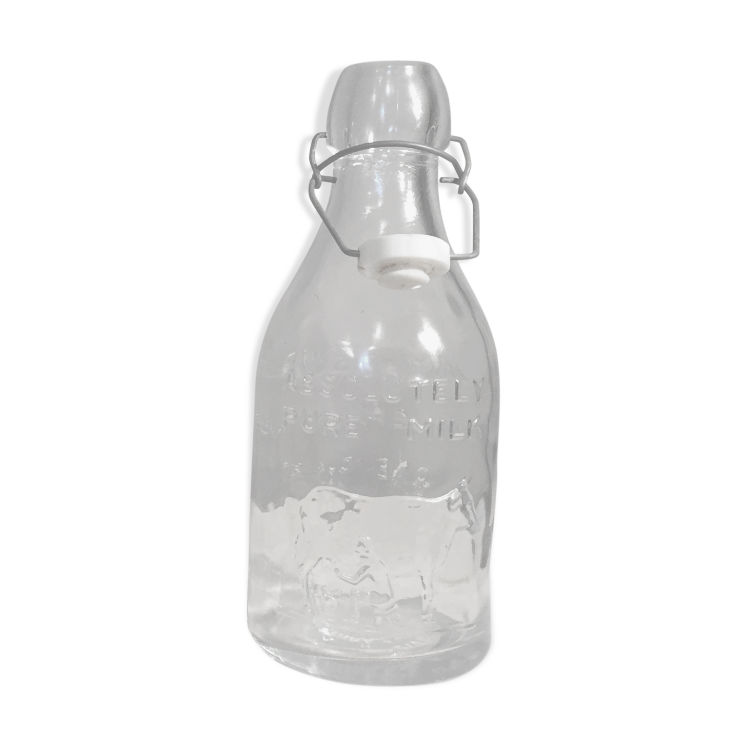Bouteille De Lait Ancienne En Verre Selency