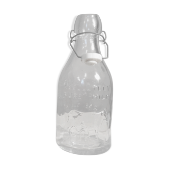 Glass old milk bottle