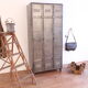 Industrial metal wardrobe 3 doors rounded corners