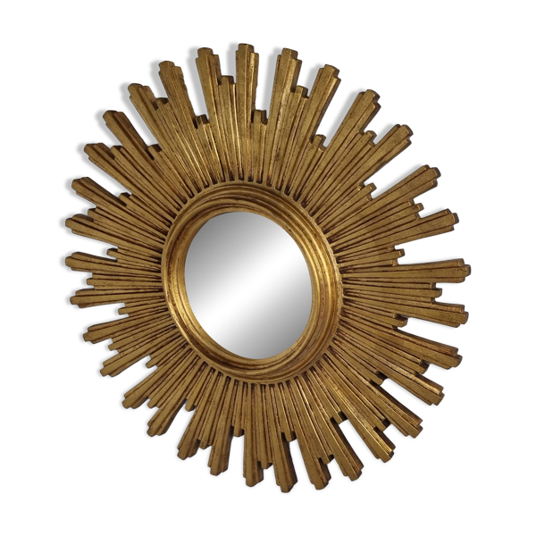 Miroir vintage doré à effet soleil