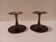 Pair of black brass candlesticks