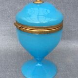 Blue Florentine opaline box gilded metal frame