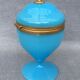Blue Florentine opaline box gilded metal frame