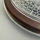 Flush mount in glass crystal and mahogany wood base, 1960s, Switzerland