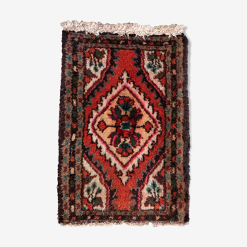 Vintage persian carpet hamadan handmade 35cm x 53cm 1970s