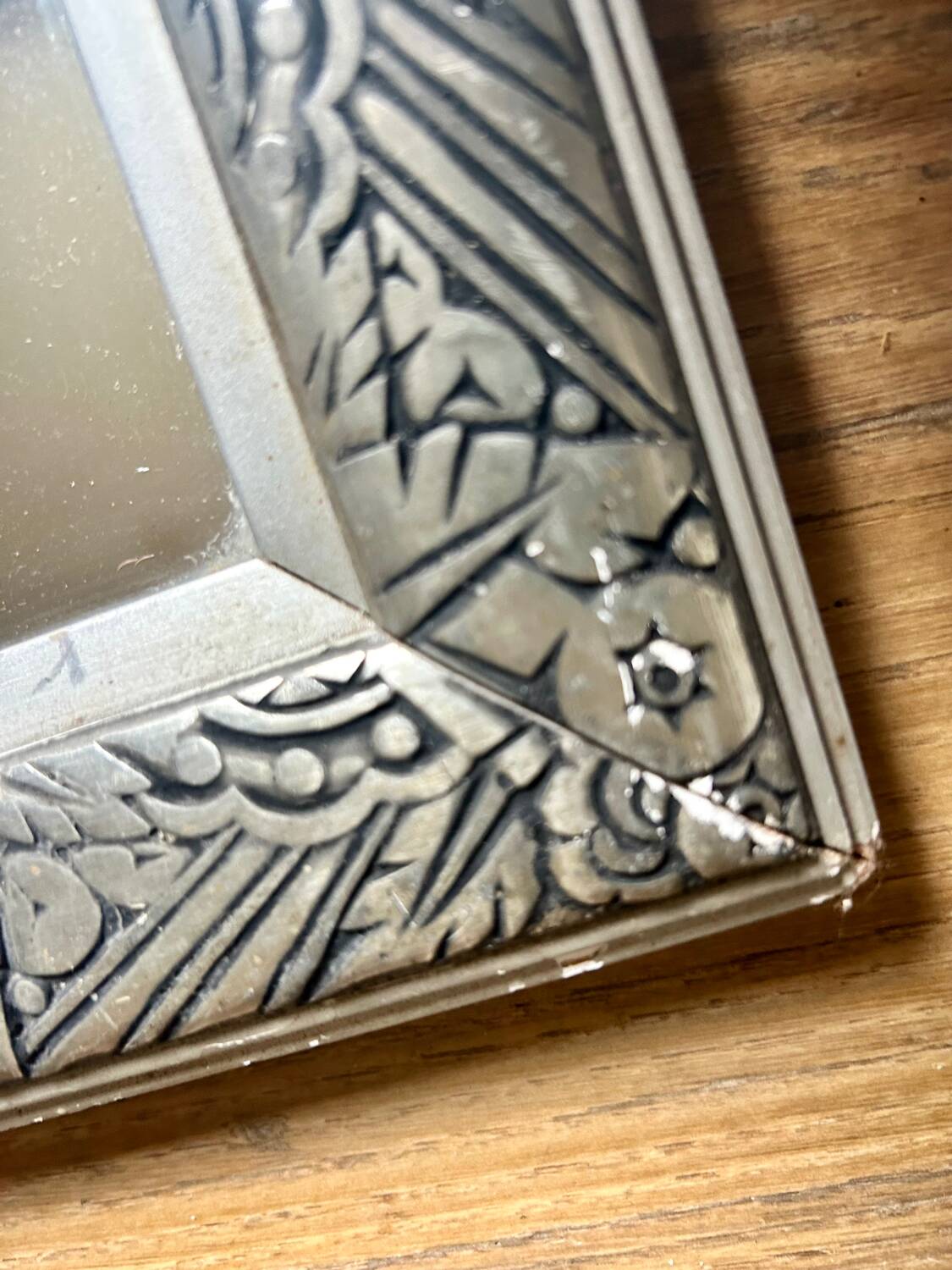 Miroir art déco bois sculpté
