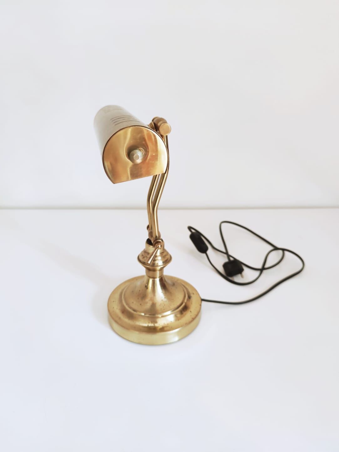 Golden brass desk/banker's lamp