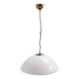 Suspension réglable en verre de Murano blanc et laiton brossé par VeArt