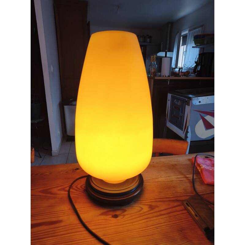 Lampe opaline saumon année 60