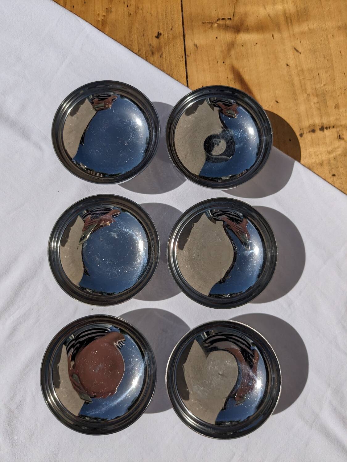 6 vintage ice cream cups