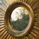 Miroir soleil en bois doré décoration vintage