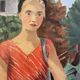 Portrait of a woman, Oil on canvas, Th. Lantz