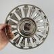 Salad bowl, vintage shiny metal bread basket.