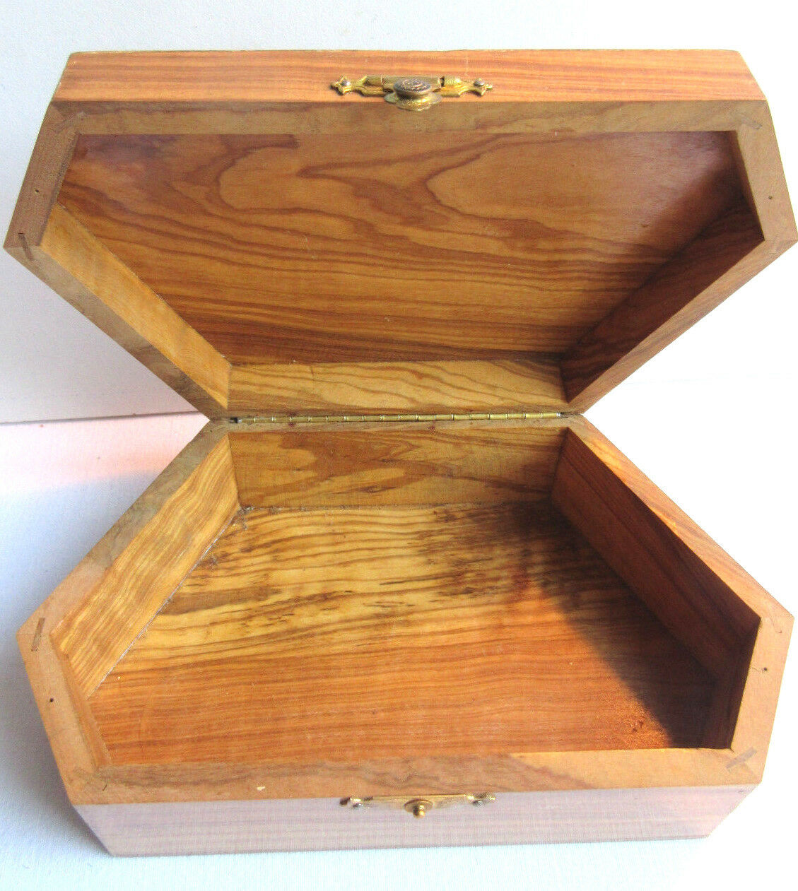 Art Deco jewellery box painted olive wood from Mimosa and Anémones, NICE