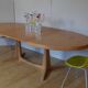 Oak oval table with extension cords