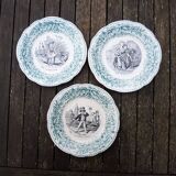 3 old talking plates – Creil & Montereau