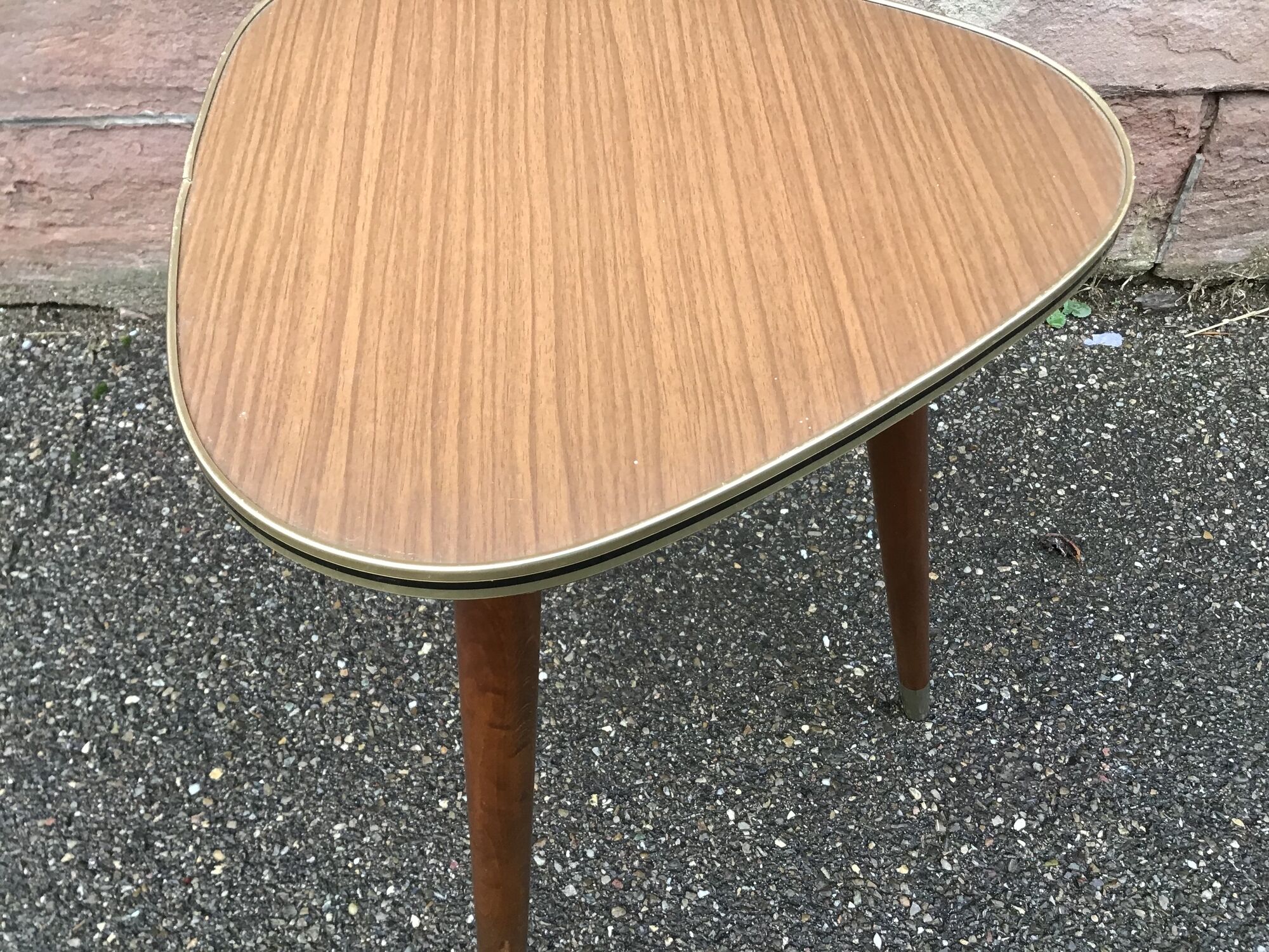 Mid century coffee table french cocktail vintage design 1960 scandinavian tripod