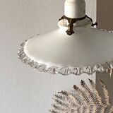Opaline pendant light with porcelain socket