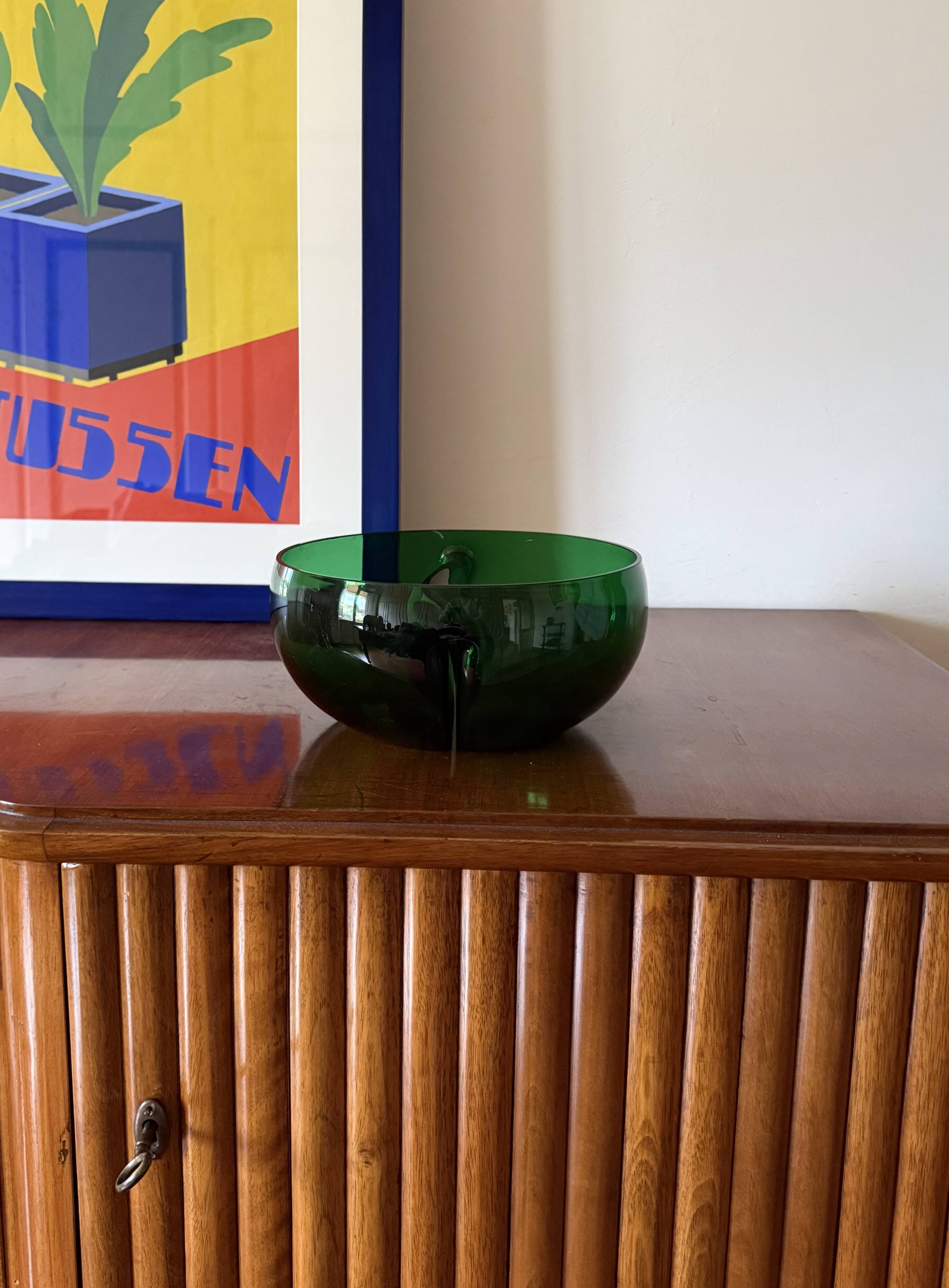 Mid-century green glass vase,  Italy 1960s
