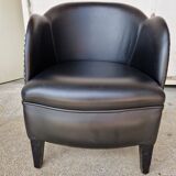 Pair of armchairs in imitation leather